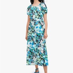Kate Spade Blue and Green Floral Maxi Dress